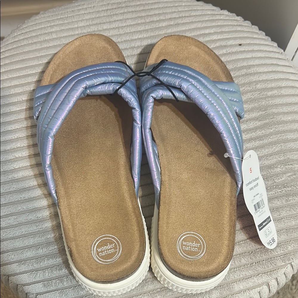 Wonder Nation Blue and Tan Sandals for Everyday Comfort